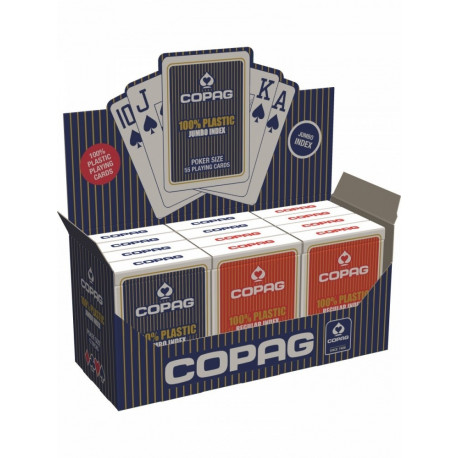 Cards Poker 100% Plastic PKJ. Red deck, large index in 2 corners