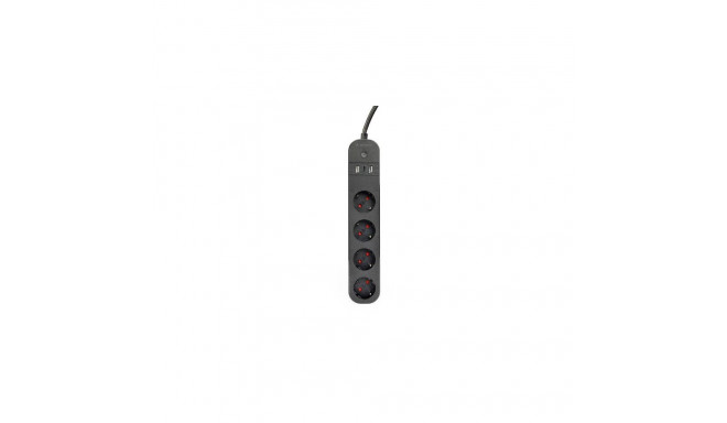 Gembird TSL-PS-S4U-01 nutikas pikendusjuhe 4 pistikupesa tüüp E 1,5 m 3680 W must