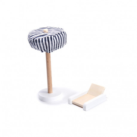 MDF puidust nukumaja + mööbel 78cm must LED