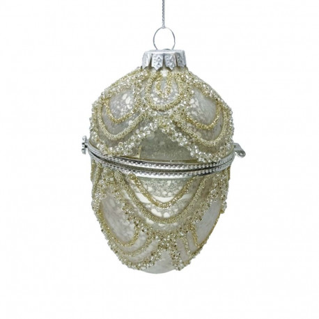 Christmas ornament JOY EGG CHAMPAGNE 9.5cm, glass