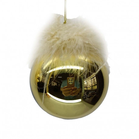 Christmas ornament JOY GOLDY D10cm, glass