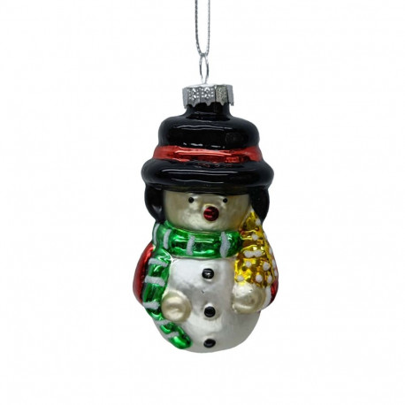 Christmas ornament JOY SNOWMAN 8.5cm, glass