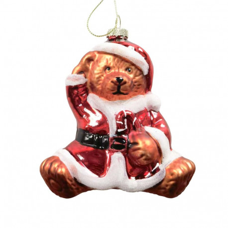 Jõuluehe JOY BEAR SANTA 10.5cm, klaas
