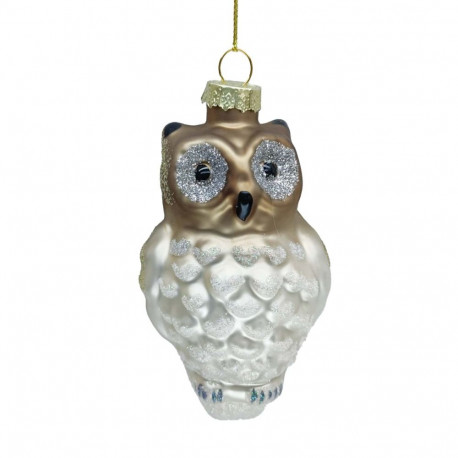 Christmas ornament JOY OWL 11cm, glass