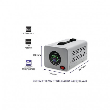 Qoltec 50724 Automatic Voltage Stabilizer AVR 2000VA