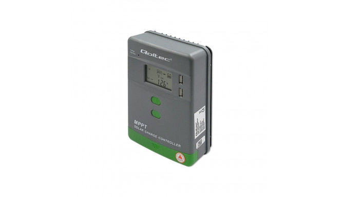 Qoltec Solar MPPT Charge Controller with Temperature Sensor 20A |12V/24V | LCD | 2 x USB