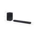 Sharp HT-SBW53121(BK) Q 3.1.2 Dolby Atmos/ DTS:X Soundbar with Wireless Subwoofer, Black |