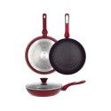 Cosmo frying pan with glass lid Ø28cm induction red