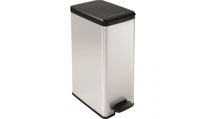 Pedal bucket metallized Slim Bin 40L silver