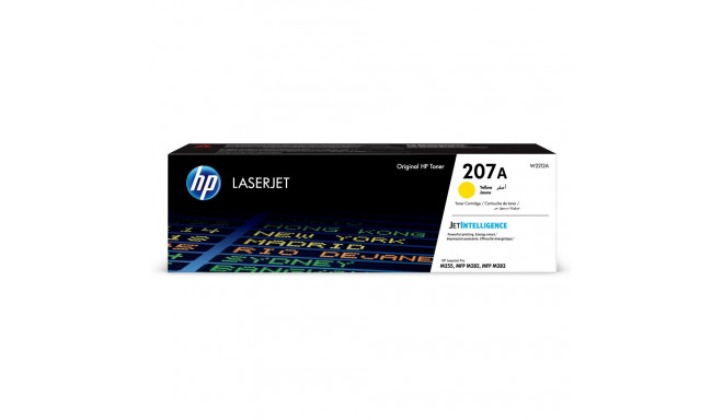 HP 207A Yellow Laser Toner Cartridge, 1250 pages, for HP Color LaserJet Pro M255, M282, M283