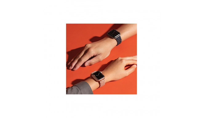 UNIQ Aspen rihm Apple Watch 40/38/41 mm Series 1/2/3/4/5/6/7/8/SE/SE2/SE3 punutud DE tsitrusroosa