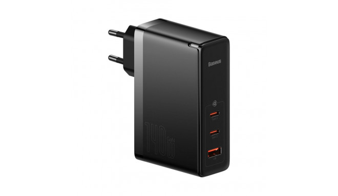 Baseus GaN5 Pro 2xUSB-C + USB, 140W (czarna)
