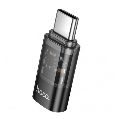 Hoco adapter USB-C - Lightning UA36D, transparent/black