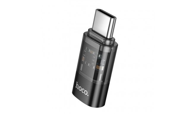 Hoco adapter USB-C - Lightning UA36D, läbipaistev/must