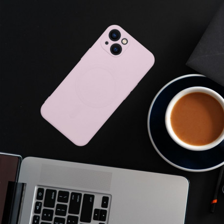 Case for Samsung A36 Silicone Mag Cover compatible with MagSafe (camera protection) pink