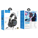 HOCO wire headphones USB A + Jack 3,5 mm with microphone gaming W110 2 m black
