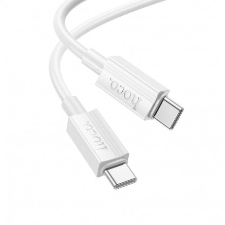 Cable USB C to USB C Hoco 3A 60W 1 m X107 white