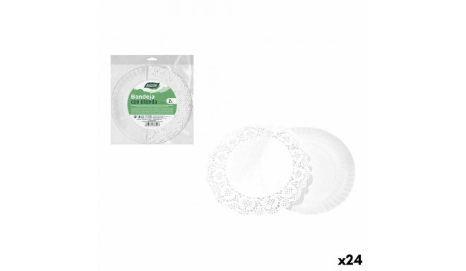 Snack tray Algon Circular 25 cm 2 Pieces (24 Units)
