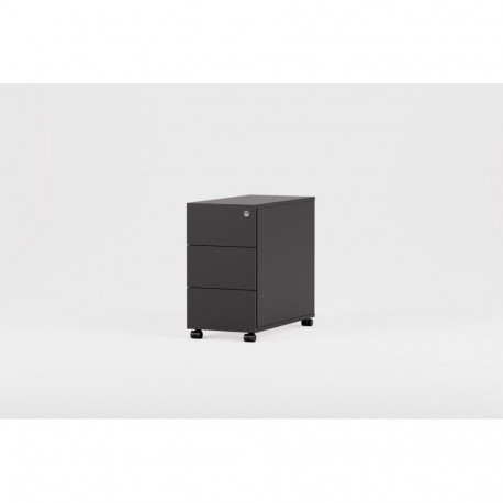 PIANO Sahtliboks PASBR33 3 sahtliga, ratastel L-300xK-544xS-600mm, lukustatav (lihtlukk)/tumehall ko
