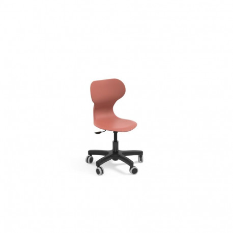 Õpilastool ratastel MIA Mini Lift, istme kõrgus 310-410 mm, punane plast, must jalarist