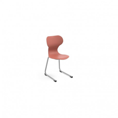 Õpilastool MIA Cantilever, istme kõrgus 460 mm, punane plast, hallid metalljalad