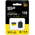Silicon Power mälukaart microSDXC 128GB Inspire + kaardilugeja