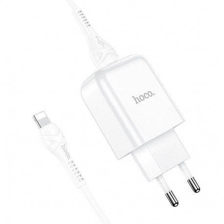 Phone charger Hoco USB A 2A 10W + cable USB A to Lightning N2 white