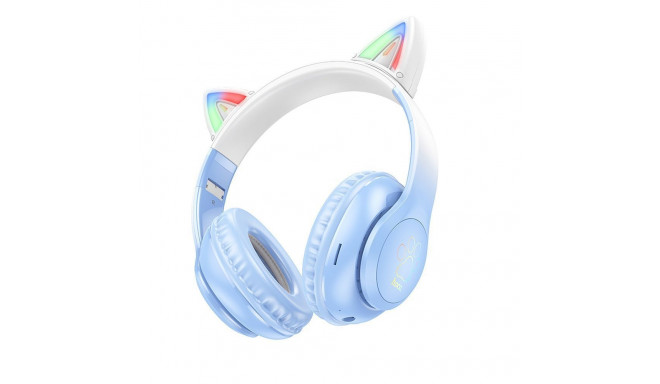 HOCO wireless bluetooth headphones W42 Cat Ear crystal blue