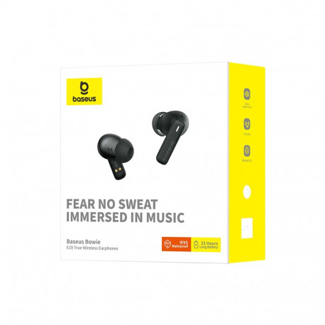 True Wireless Bluetooth 5.3 Earphones Bowie E19 with Charging Case, Black