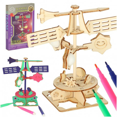 Puidust puzzle 3d teaduslik mudel tuule tiivik
