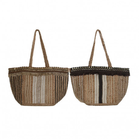 Women's Handbag DKD Home Decor Brown Cream 50 x 23 x 33 cm (2 Units)