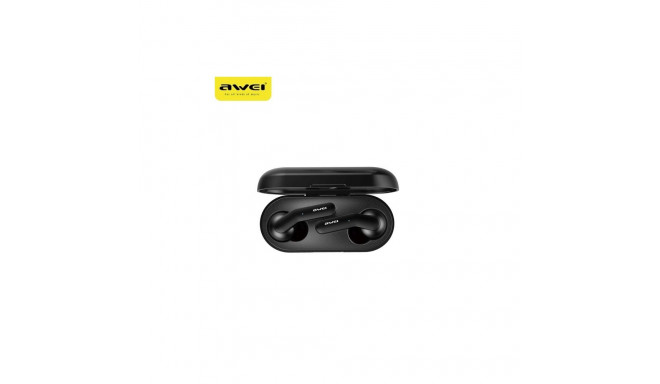 AWEI Bluetooth 5.0 T10C TWS kõrvaklapid koos dokkimisjaamaga must/must