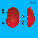 Logitech M330 Silent Plus RED - IN-HOUSE/EMS NO LANG EMEA RETAIL 2.4GHZ M-R0051