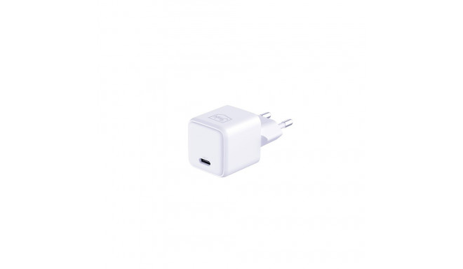 3MK Hyper Charger PD 25W seinalaadija valge + 1x USB-C kaabel
