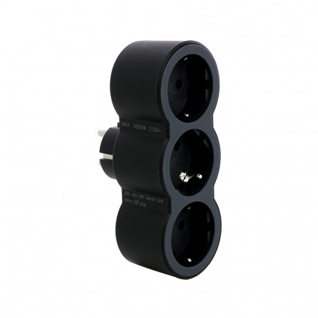 MOP SCH 3X2P+E esipaneeli pistikupesad must