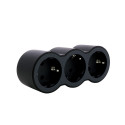 MOP SCH 3X2P+E FRONT OUTLETS BLACK