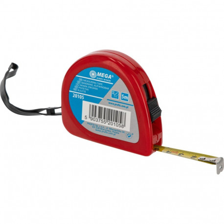 Miara zwijana 5m/13mm terasest valge või kollane mõõdulint