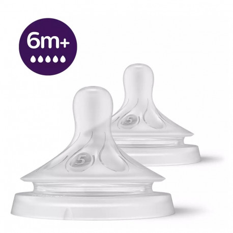 Philips Avent pudeli silikoonnibud SCY965/02 Natural Response kiire vool 6m+ (2 tk)