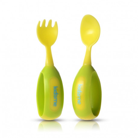 Kidsme lusikas ja kahvel 9853 LI alates 9. elukuust, laimiroheline
