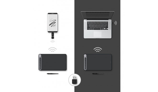 Graphic Tablet - HUION Inspiroy Dial 2 8192 Levels Pressure Sensitivity Wireless