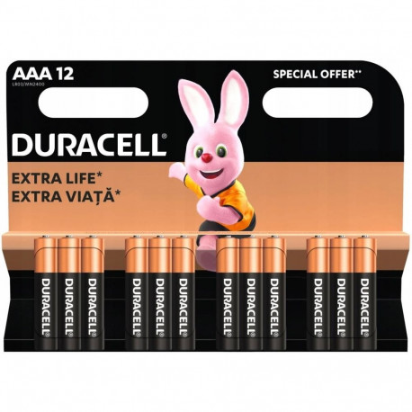 Battery - Duracell Basic AAA 1.5V Alkaline Batteries Pack of 12
