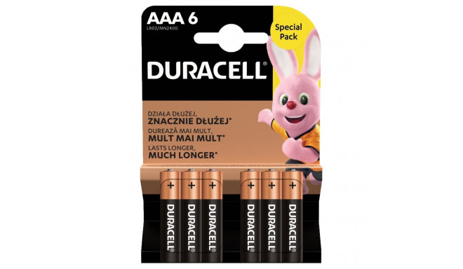 Battery - Duracell AAA LR03 1.5V Alkaline Batteries 6 Pack