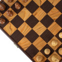 Chess Set - Manopoulos Olive Burl 35x35cm Staunton Pieces 7.6cm King