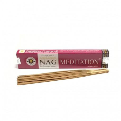 Incense Stick - Golden Nag Meditation Smilkalai Vijayshree 15 Sticks