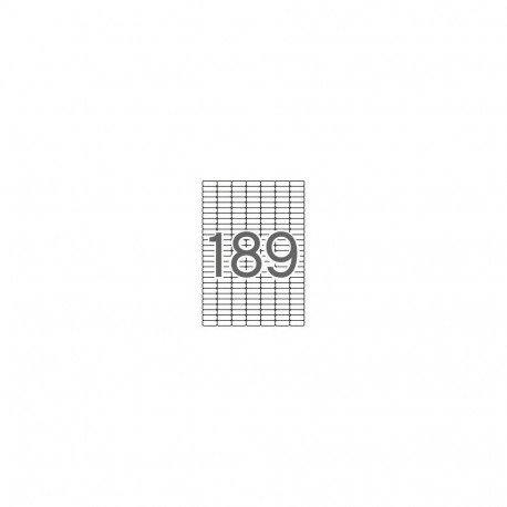 Etikett iseliimuv APLI 25,4x10mm, eemaldatav, 189 tk A4 lehel, 25l/pk, Ref. 10198