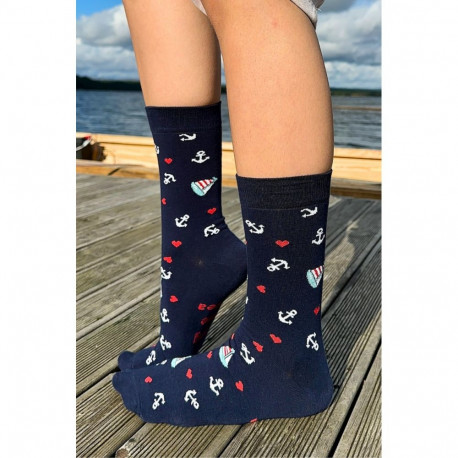 SOKISAHTEL MARINE puuvillased tumesinised sokid 444, 446