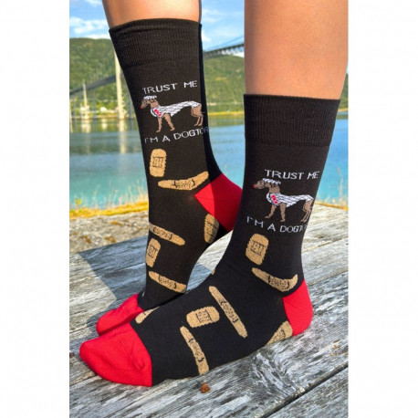 SOKISAHTEL DOGTOR musta värvi puuvillased sokid 444, 446