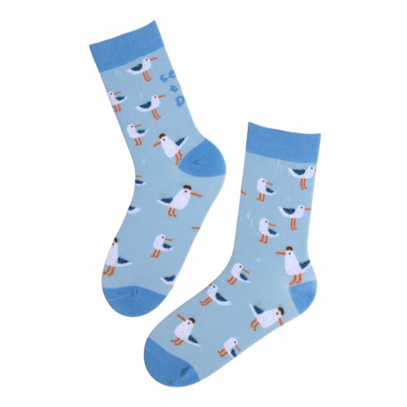 SOKISAHTEL SEAGULL helesinised puuvillased sokid 446