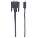 Manhattan USB-C to DVI-D Cable, 1080p@60Hz, 2m, Male to Female, Black, Compatible with DVD-D, Three  Manhattan USB-C to DVI-D Cable, 1080p@60Hz, 2m, Male to Female, Black, Compatible with DVD-D, Three