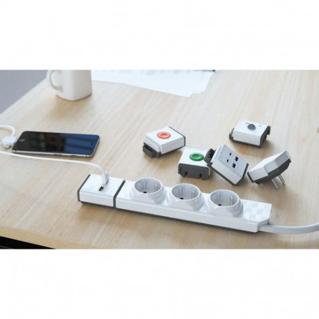 Allocacoc 10013/PSMDFR power extension 1 m 3 AC outlet(s) Indoor White